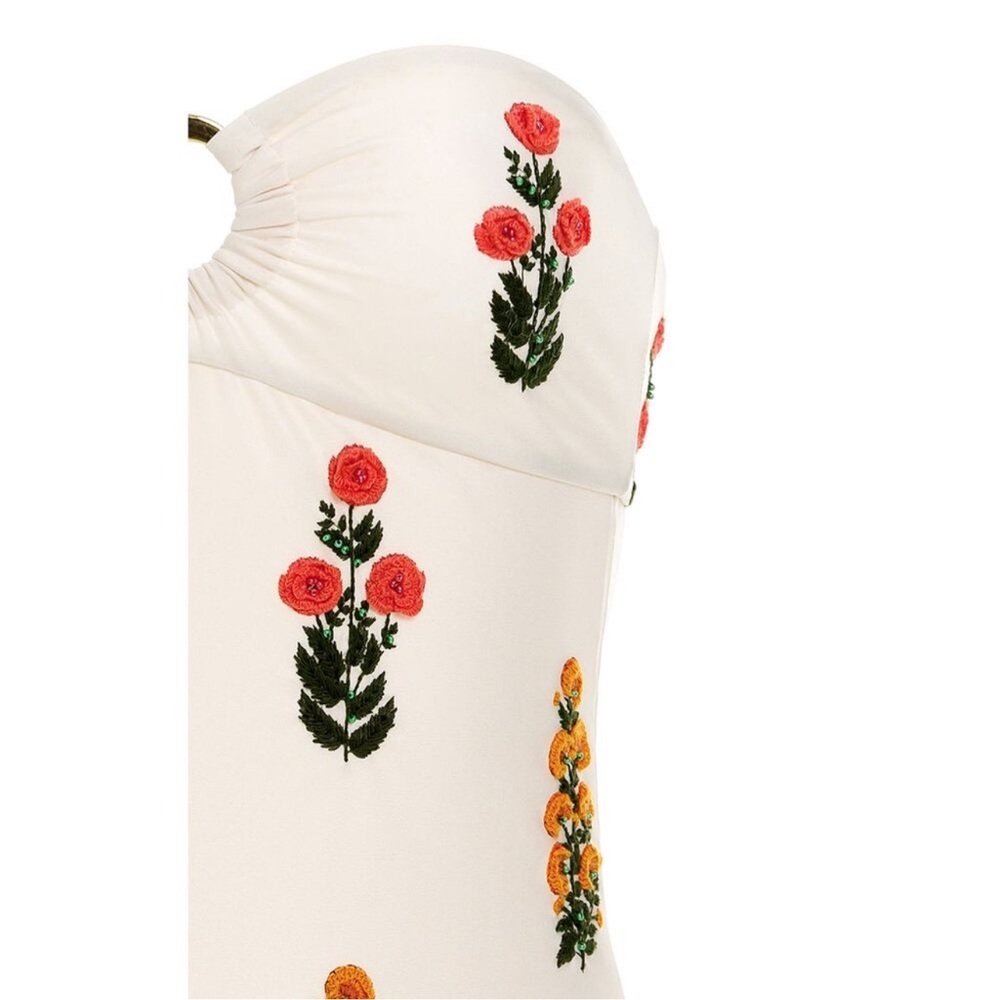NWT Agua Bendita Toronja Dahlia One Piece Embroidered Beaded Swimsuit - M - Picture 7 of 7